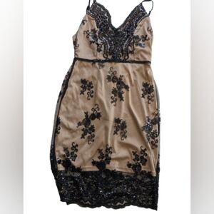 Black Sequin Mesh Dress Medium